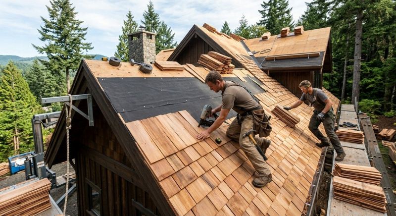 Wood Roofing Installation in Bushkill, PA